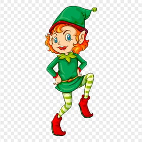 Cartoon Girl Wearing Elf PNG Image