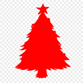 HD Red Christmas Tree Clipart Silhouette PNG