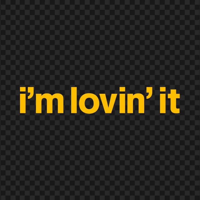 HD Yellow I'm Lovin'It McDonald McDonald's Logo Text PNG Image