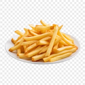 Tasty French Fries on a Plate HD Transparent PNG