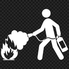 White Firefighting Fireman Extinguisher Icon HD PNG