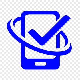 HD Blue Phone With Check Mark Logo Icon PNG