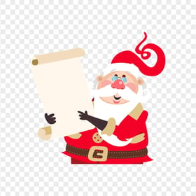 Vector Cartoon Santa Claus Holding A List PNG