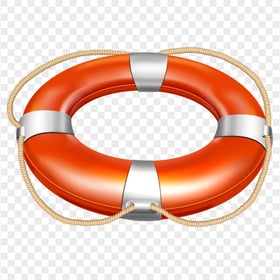 HD Realistic Orange & White Lifeguard Lifebuoy Ring PNG