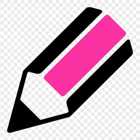 HD Pink and Black Haft Pencil Outline PNG
