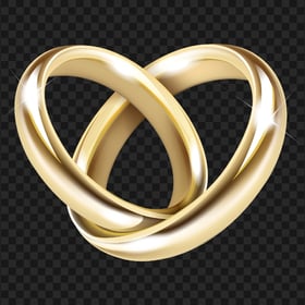Wedding Invitation Two Golden Rings HD PNG