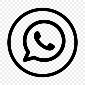 HD Black Outline Whatsapp Wa Round Circle Logo Icon PNG