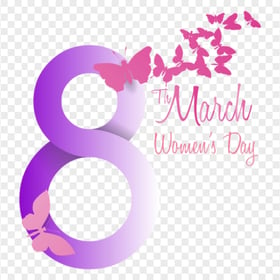 8 March Women'S Day Pink Purple Butterflies Flying