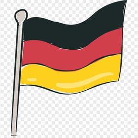 Download HD Painting Germany Flag On Pole PNG