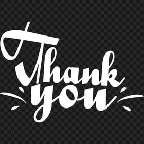 Thank You White Handwriting Text Font Word PNG