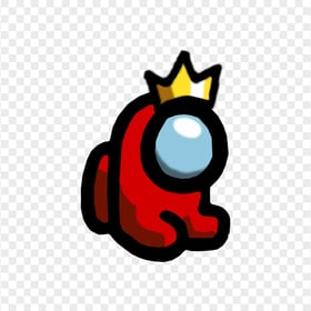 HD Red Among Us Mini Crewmate Baby With Crown Hat PNG