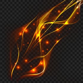 Golden Glowing Lines Abstract Effect FREE PNG
