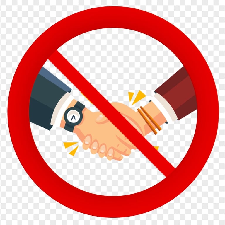 No Handshaking Covid 19 Safety Icon Illustration