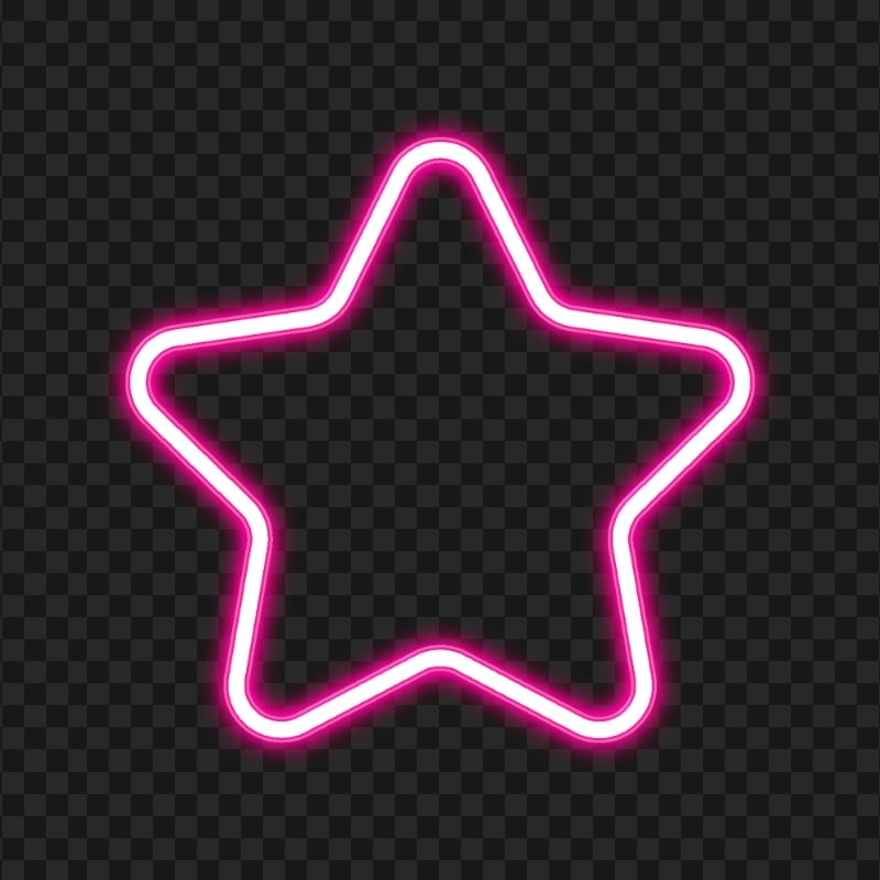 HD Pink Glowing Neon Star PNG