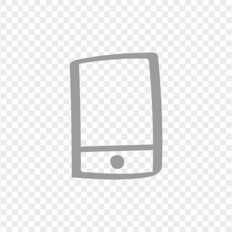 HD Grey Hand Draw Smartphone Icon Transparent PNG
