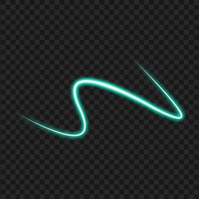 Transparent HD Blue Turquoise Glowing Neon Wavy Line
