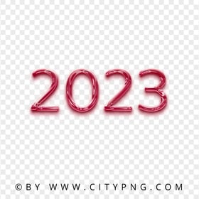 2023 Glossy Red Text Logo PNG