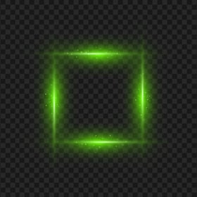 Glowing Green Square Frame FREE PNG