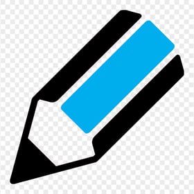 HD Light Blue and Black Haft Pencil Outline PNG