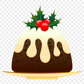 Illustration Cartoon Christmas Pudding Cake PNG