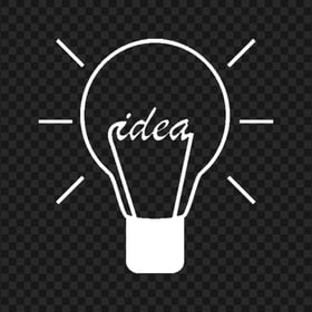 HD Idea Bulb White Icon Symbol PNG
