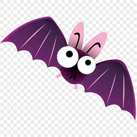 Purple Bat Clipart Cartoon Illustration