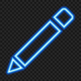 HD Blue Glowing Neon Short Pencil Icon PNG
