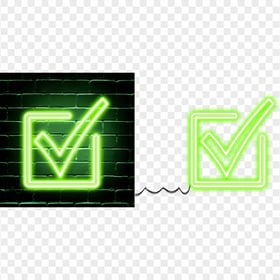 HD Green Neon Check Mark Tick Mark PNG