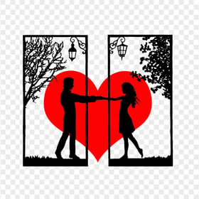HD Romantic Couple In Love Silhouette PNG