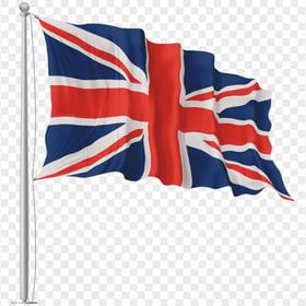 United Kingdom National Flag On Pole HD PNG