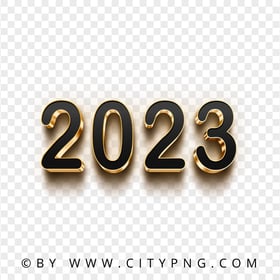3D Gold & Black 2023 Text Logo PNG Image