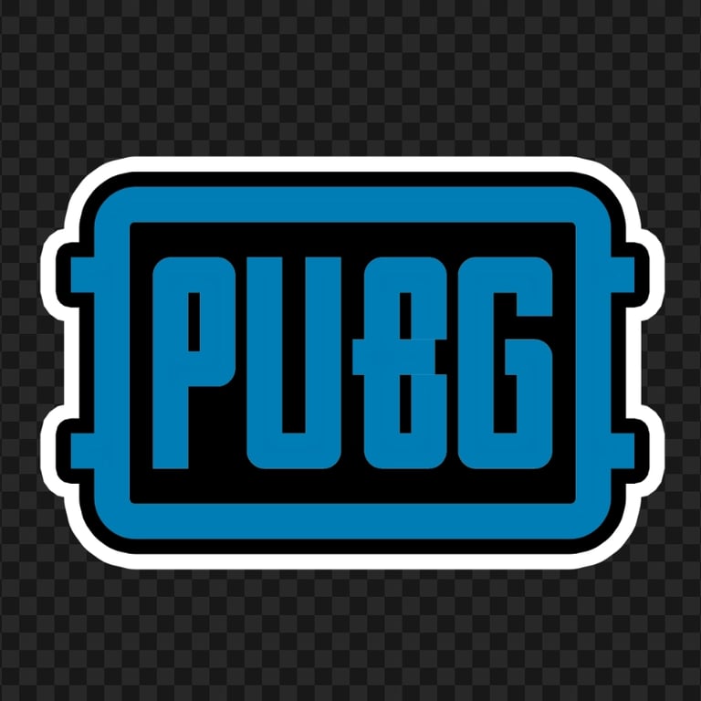 Blue PUBG Logo Stickers