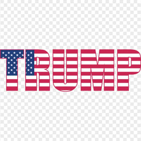 Trump Text Word With Us Flag