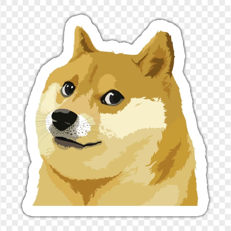 HD Free Dogecoin Dog Face Stickers PNG