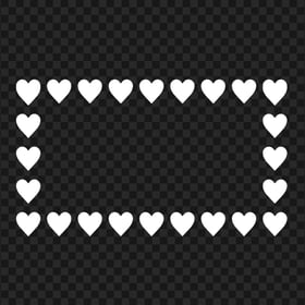 HD White Hearts Emoji Horizontal Frame PNG