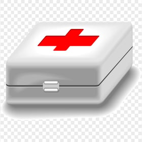 White Medical First Aid Box With Red Cross Icon
