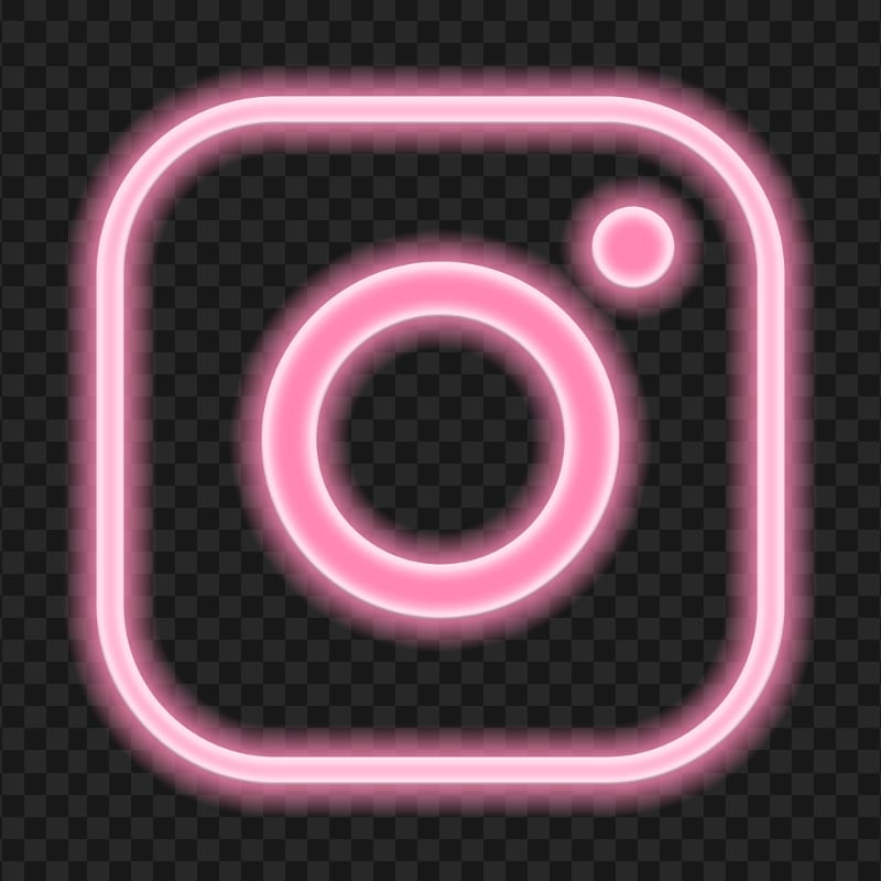 HD Pink Outline Neon Instagram IG Logo Icon PNG | Citypng