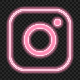 HD Pink Outline Neon Instagram IG Logo Icon PNG