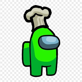 HD Lime Among Us Crewmate Character With Chef Hat PNG