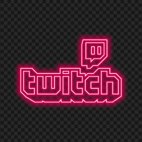 HD Beautiful Pink Neon Twitch Logo Transparent Background PNG