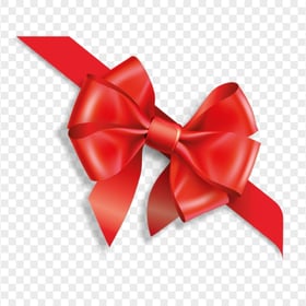 HD Illustration Right Corner Red Ribbon Bow Tie PNG