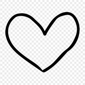HD Black Outline Drawn Heart PNG