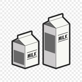 Two Fresh Milk Cartons Boxes Icons PNG