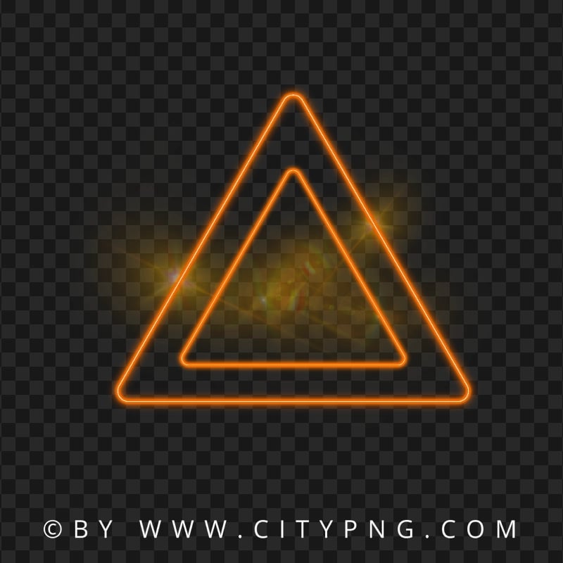 Neon Double Orange Triangle With Flare Effect PNG