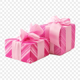 HD Two Wrapping Pink Gifts Boxes PNG