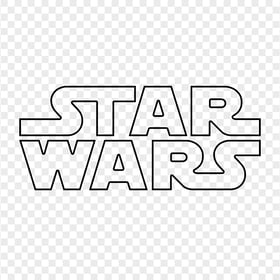 HD Black Outline Star Wars Logo PNG