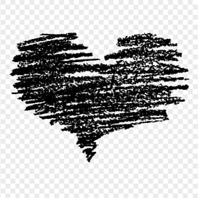 HD Black Sketch Heart Love Valentine PNG