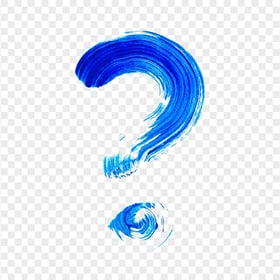 Blue Brush Stroke Question Mark PNG