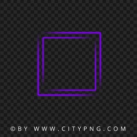 Neon Purple Square Double Frame PNG