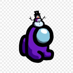 HD Purple Among Us Mini Crewmate Baby With Snowman Hat PNG